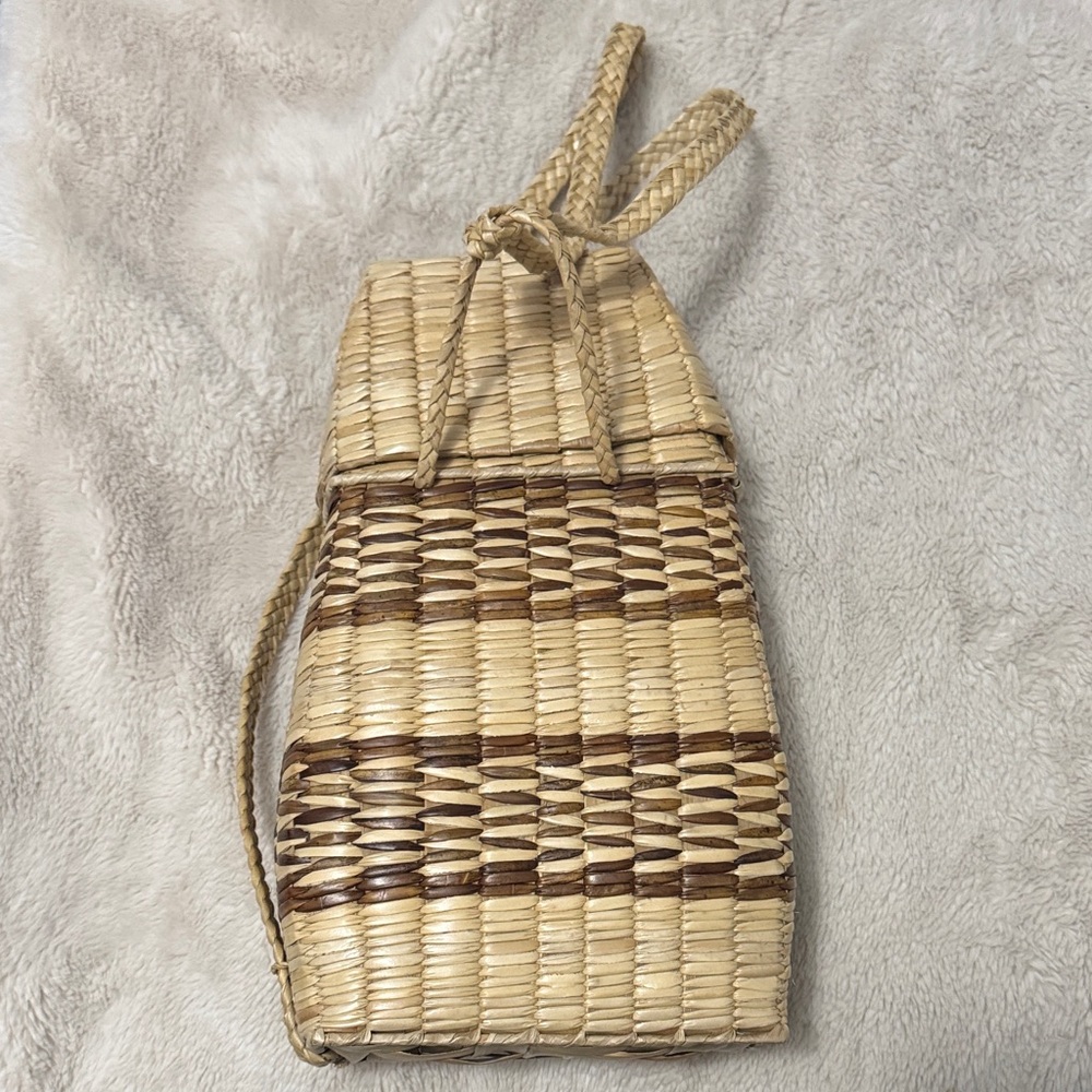 Handmade Natural Woven Straw Bag Backpack